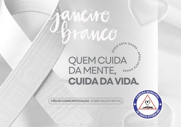 Post Para Instagram Janeiro Branco Saúde Mental Moderno Branco e Cinza (A2 (paisagem))