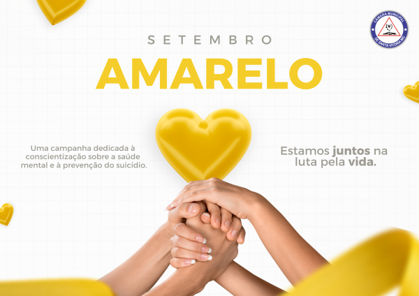 Banner Setembro Amarelo Simples Amarelo, Cinza e Branco